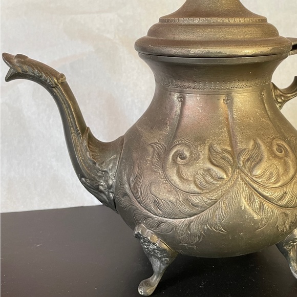Vintage Antique Collectible Metal tea Pot Middle East HandMade Engraved - Picture 7 of 16